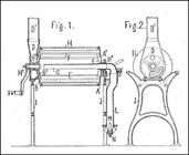図３：ドラム式の迅速焙煎機。 1892年テオドール・フォン・ギムボルンの特許No.6024より。