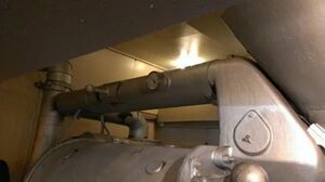 1920~30年代、排気ラインにアナログ温度計を装備したドラム焙煎機。 エメリッヒ社(現プロバット社)